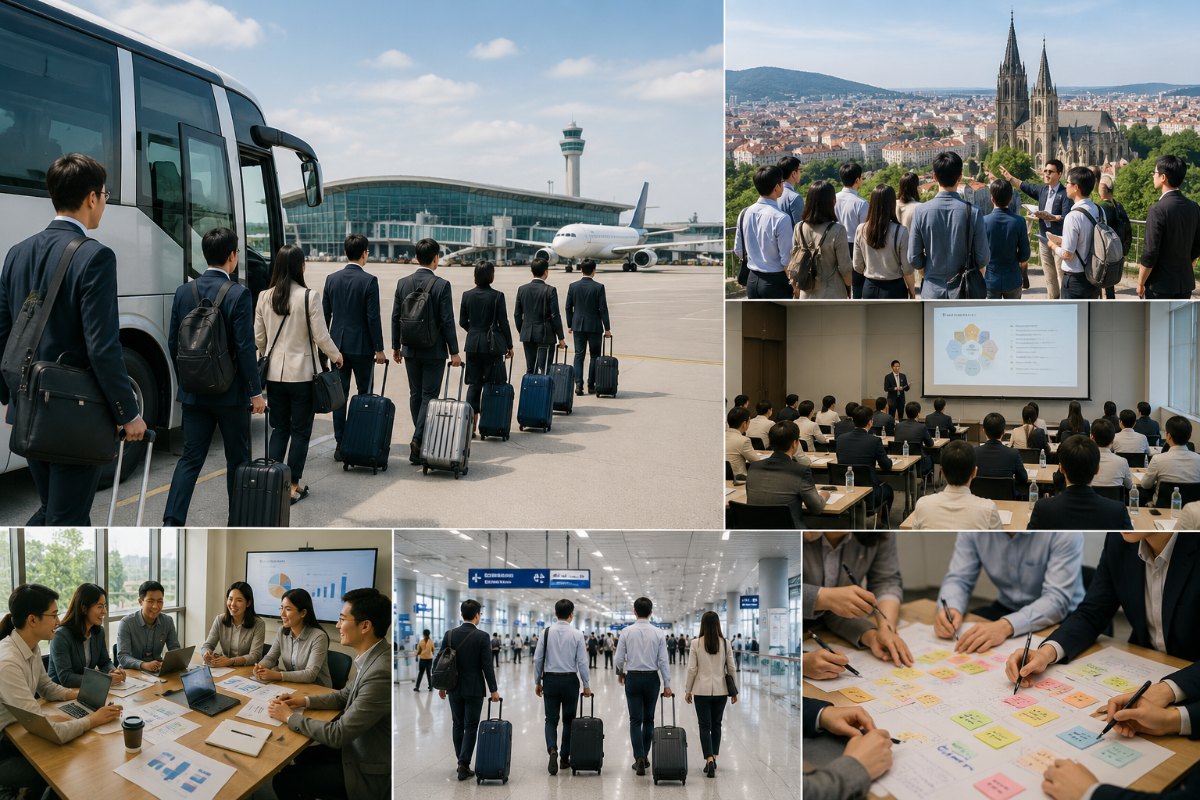 공항 단체 이동·해외 기관 방문·연수 교육·워크숍 현장 사진